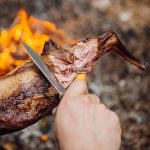 cooked campfire rabbit
